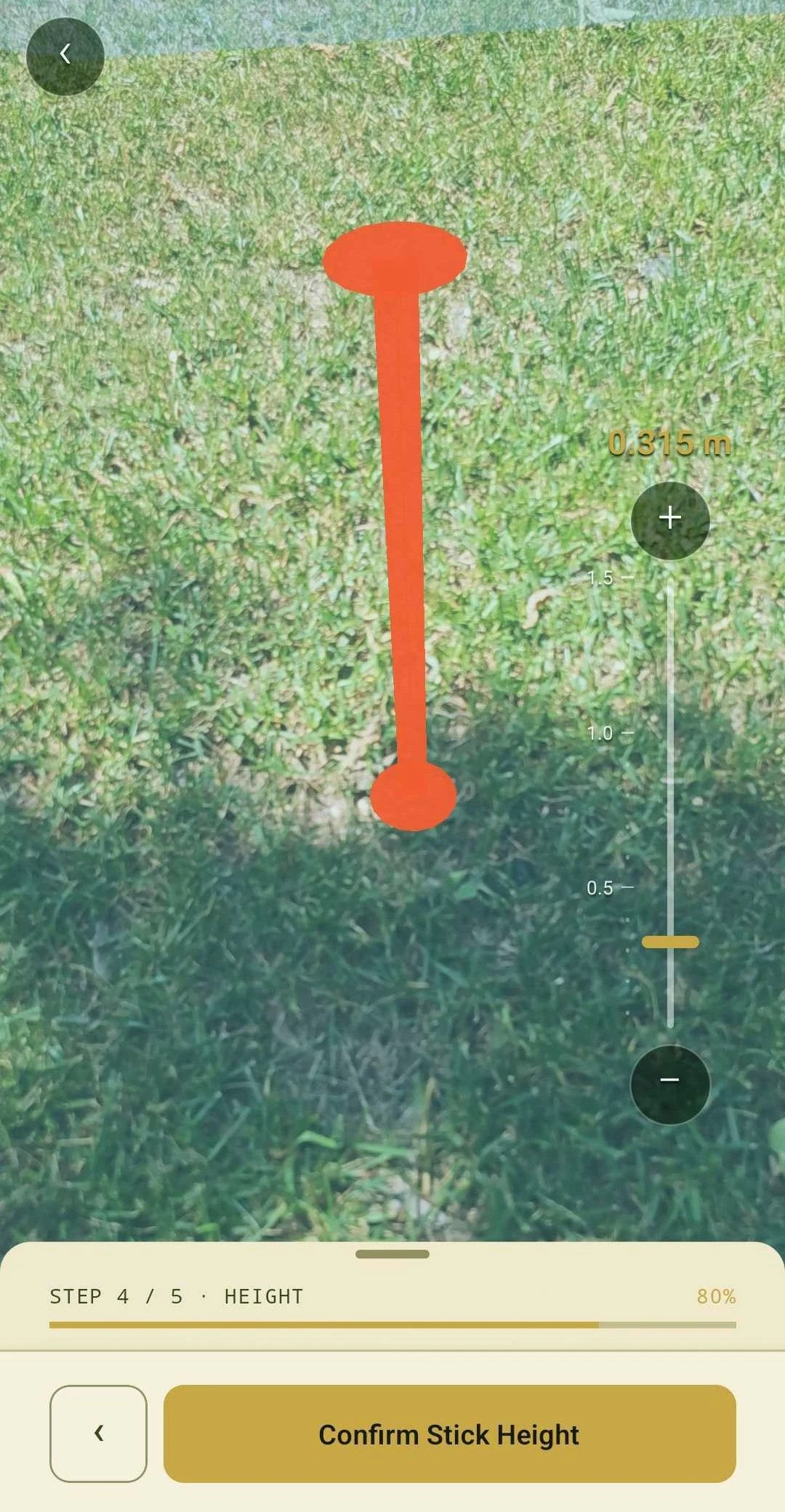 Off-grid - calibrating the stick height in AR